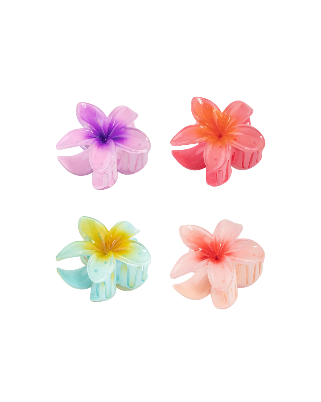 Tropical Flower Claw Clip - Set of 4