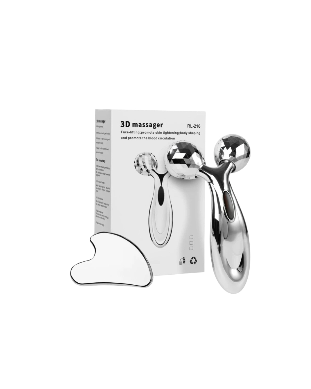 Stainless Steel Gua Sha And Facial Roller Set